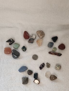 25 Mixed Polished Gemstone Tumbled Stone Lot #2 - Multicolor